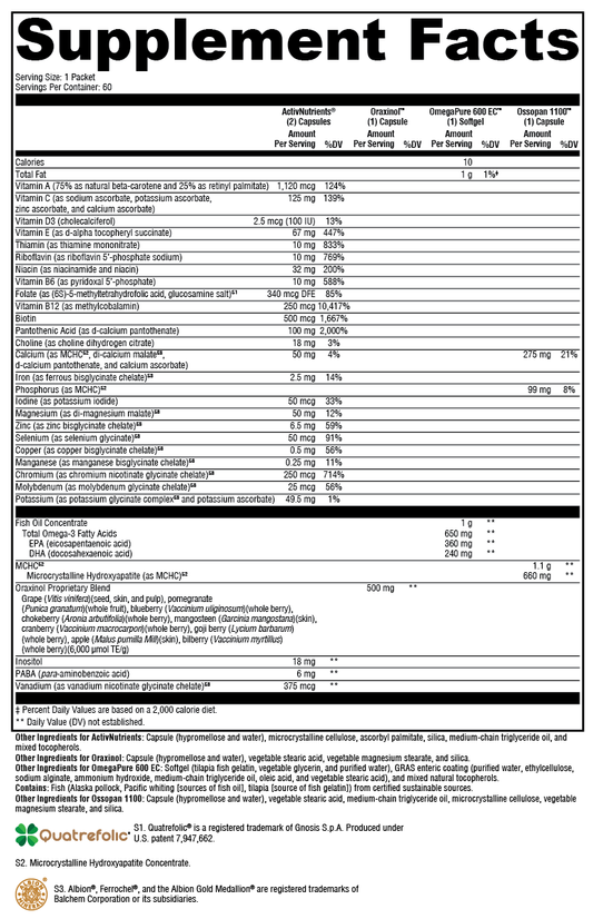 ActivEssentials™ for Women 60 Packets Supplement Facts