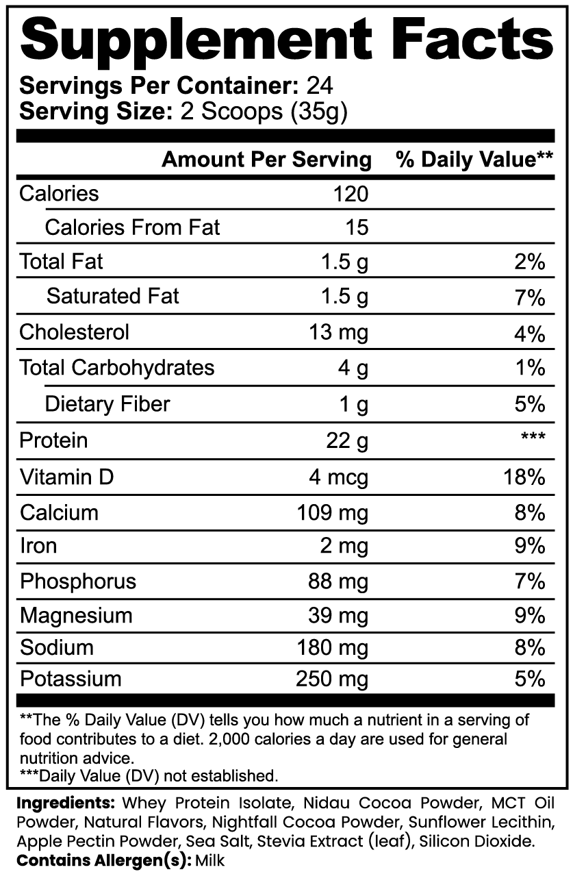 Prolean Whey Protein Isolate Chocolate - Ingredients