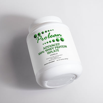 Prolean Whey Protein Isolate Vanilla - Front with Supplements