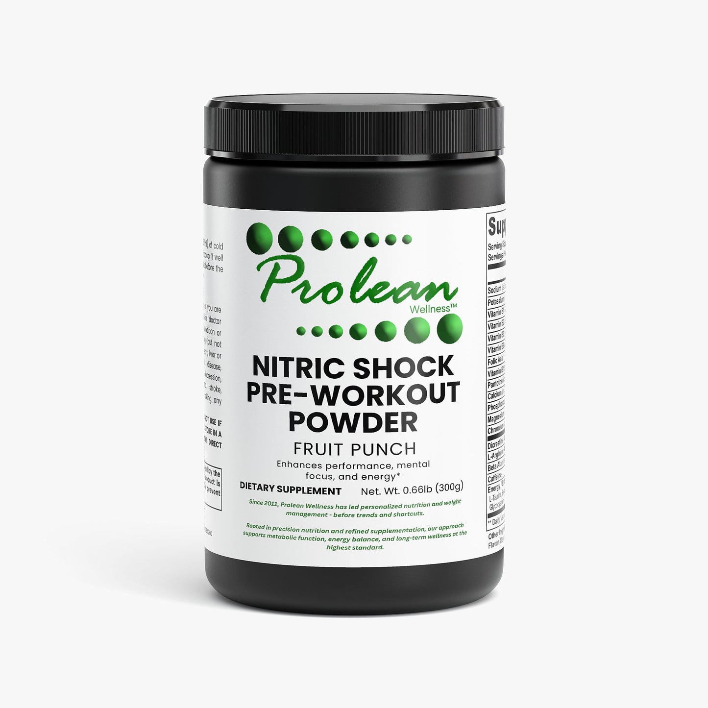 Prolean Nitric Shock Pre-Workout Fruit Punch - Front