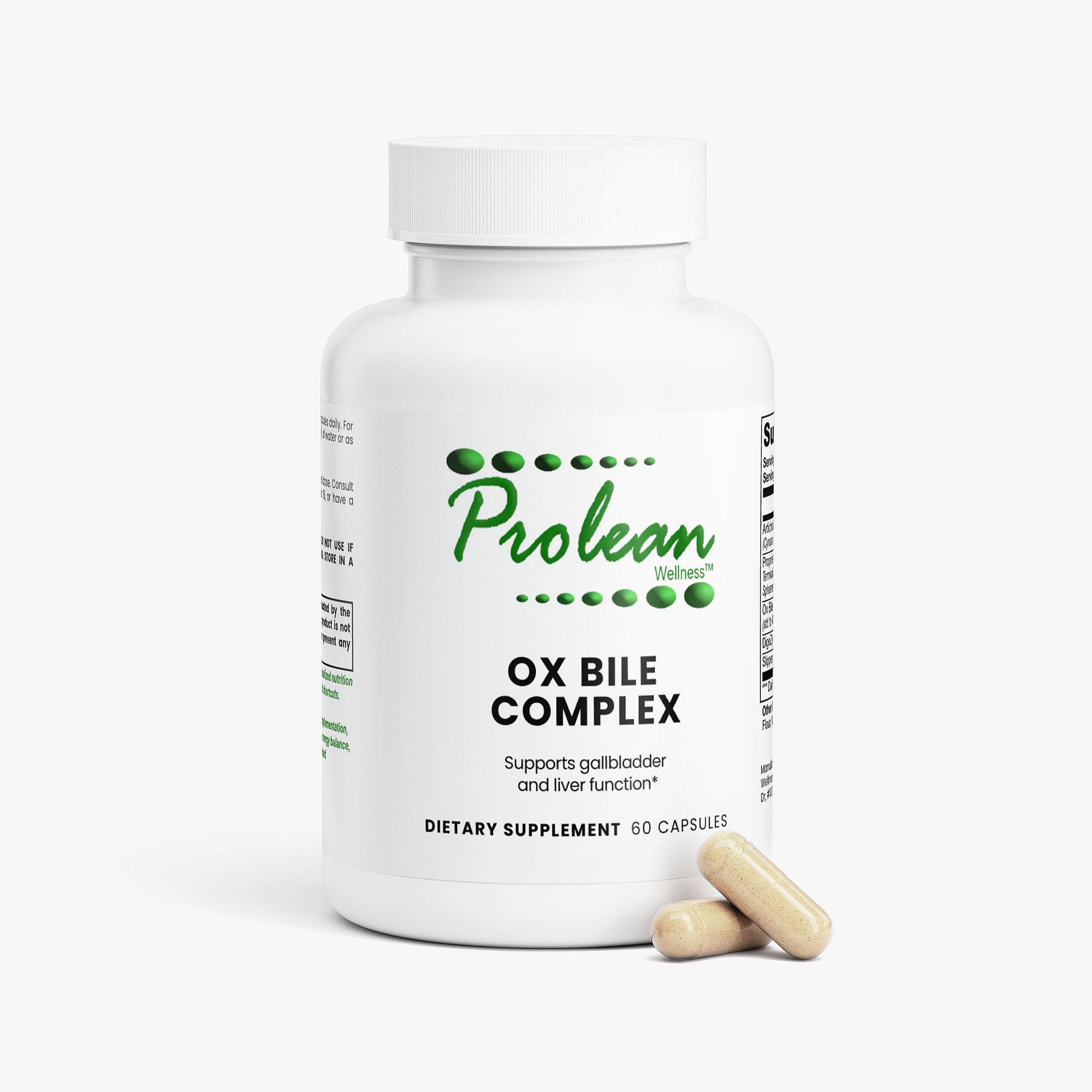 Prolean Ox Bile Complex - Front with Supplements