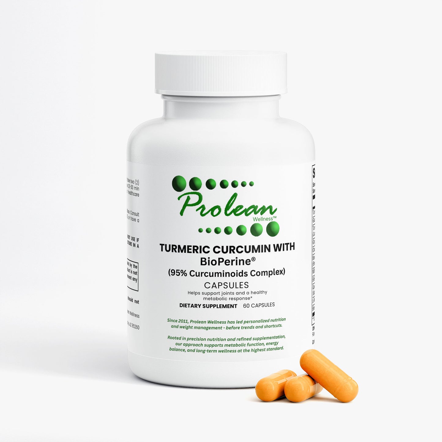 Prolean Turmeric Curcumin - Front with Supplements