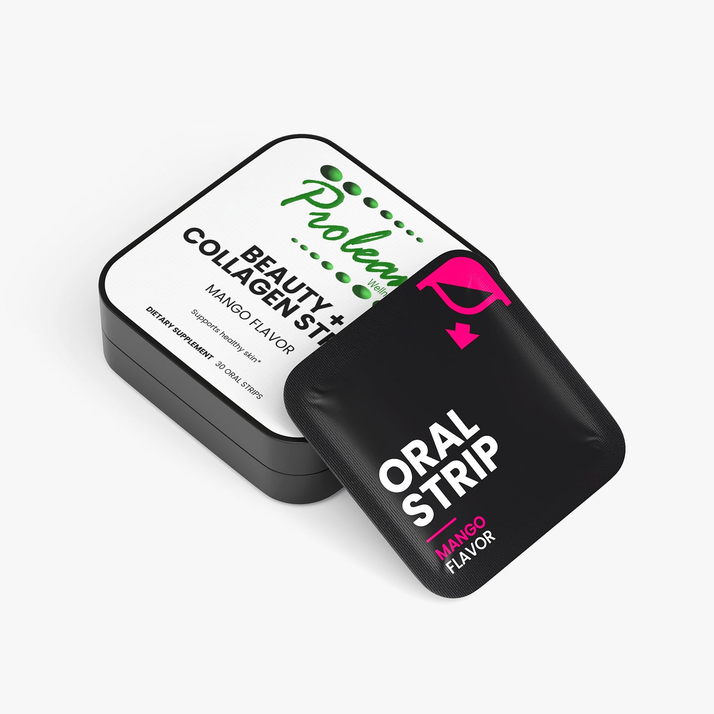 Prolean Beauty Collagen Strips - Front with Supplements