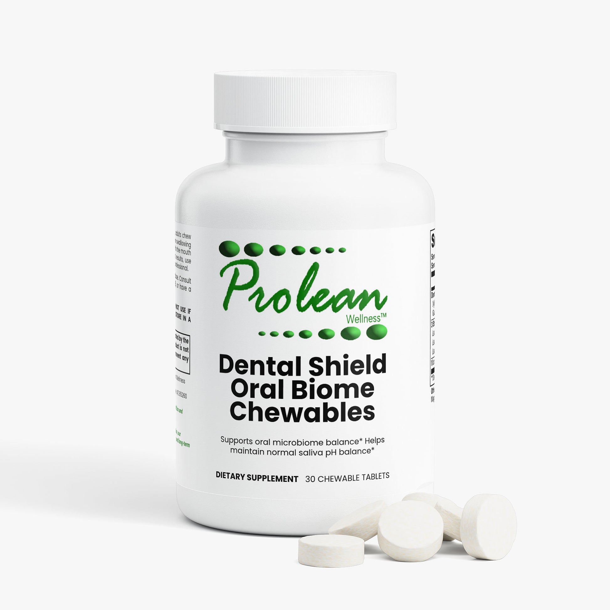 Prolean Dental Shield Oral Biome Chewables - Front with Supplements