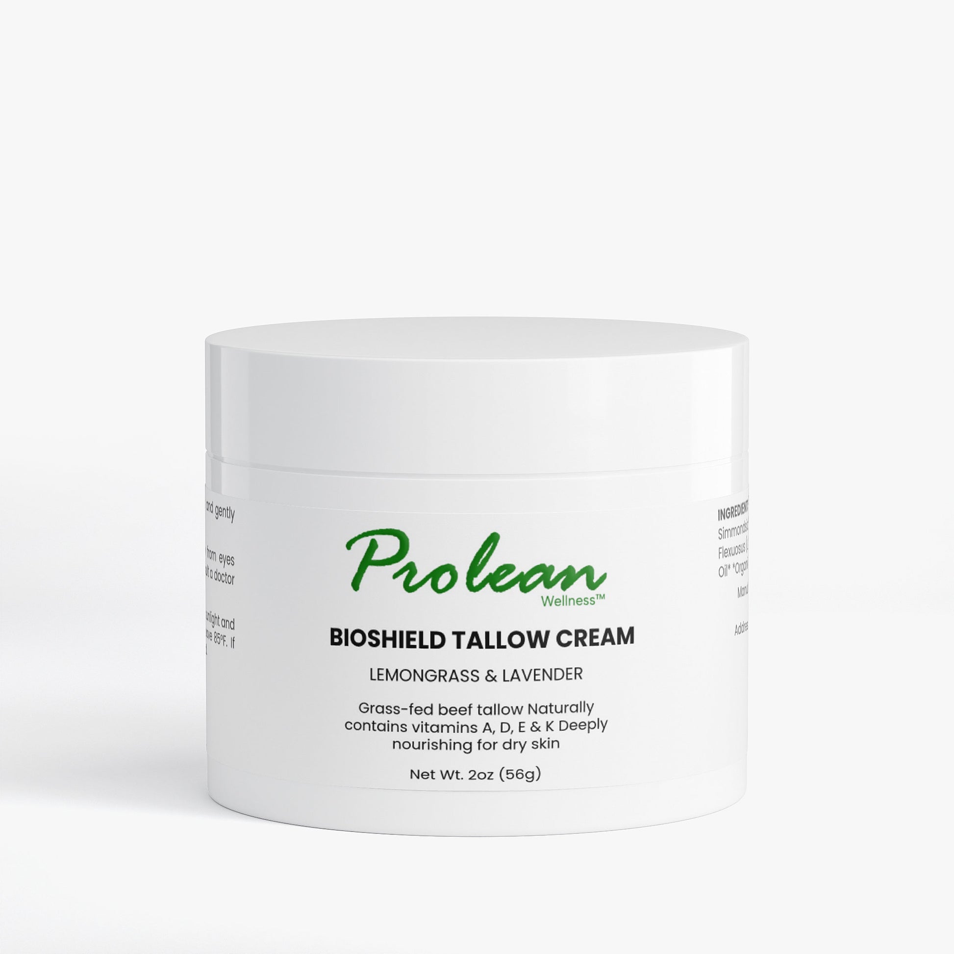 Prolean Bioshield Tallow Cream Lemongrass Lavender - Front