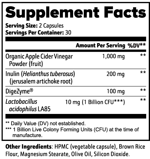 Prolean Apple Cider Vinegar - Ingredients