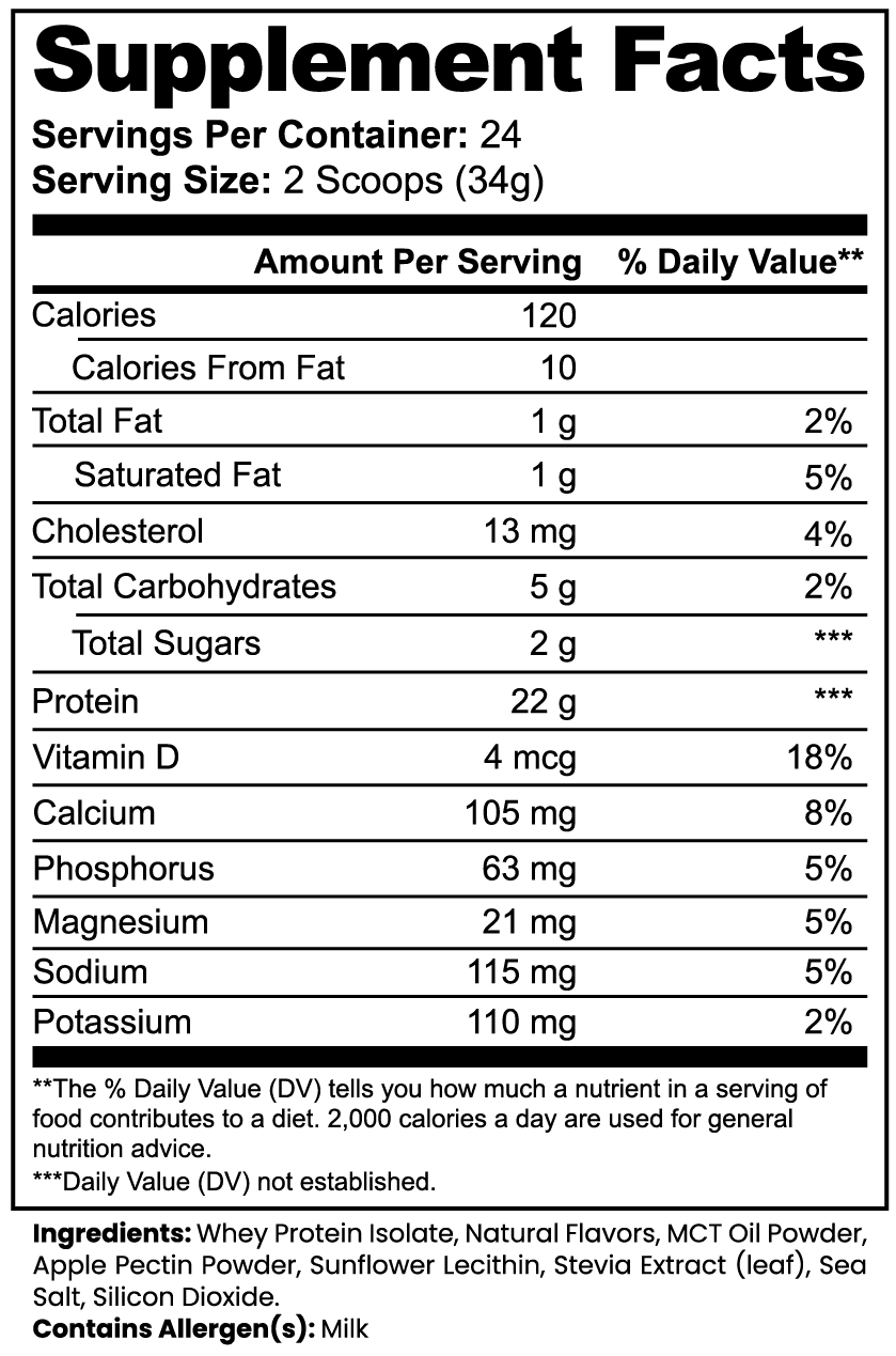Prolean Whey Protein Isolate Vanilla - Ingredients