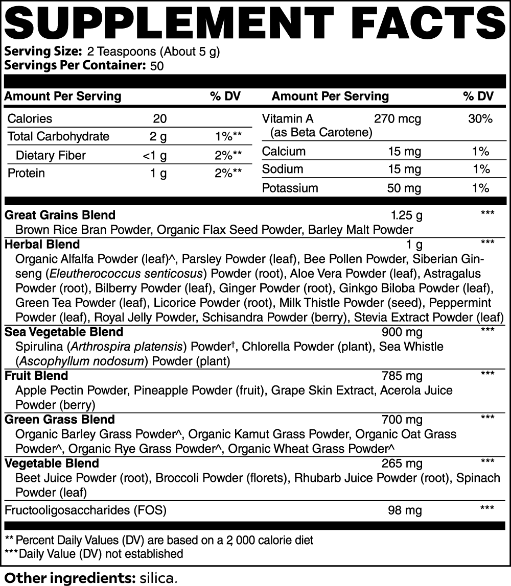 Prolean Ultra Cleanse Smoothie Greens - Ingredients