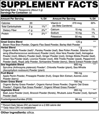 Prolean Ultra Cleanse Smoothie Greens - Ingredients